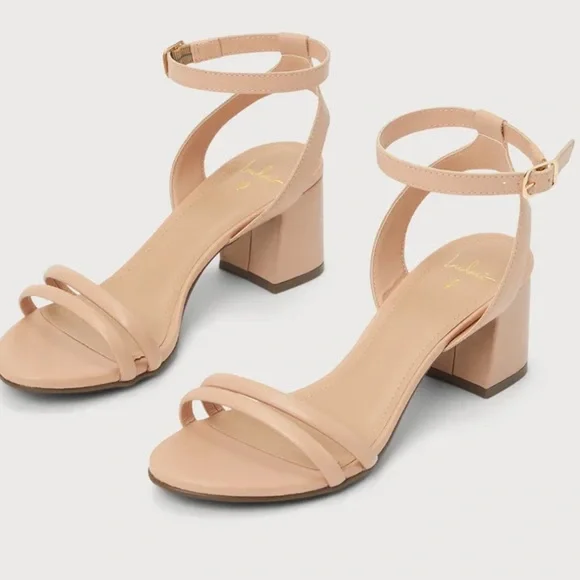 Lulus Open- Toe Nude Block Heel - Picture 1 of 4